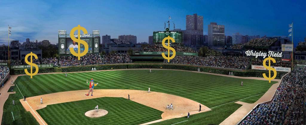 A 2013 rendering of the 5-year renovation plan for Wrigley Field